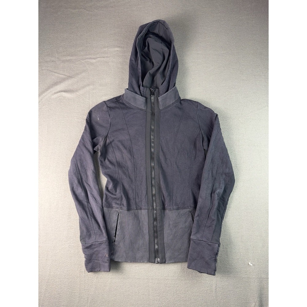 Athleta Full Zip Fleece Lined Hoodie Womens XS Black Activewear Jacket